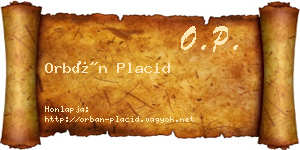 Orbán Placid névjegykártya